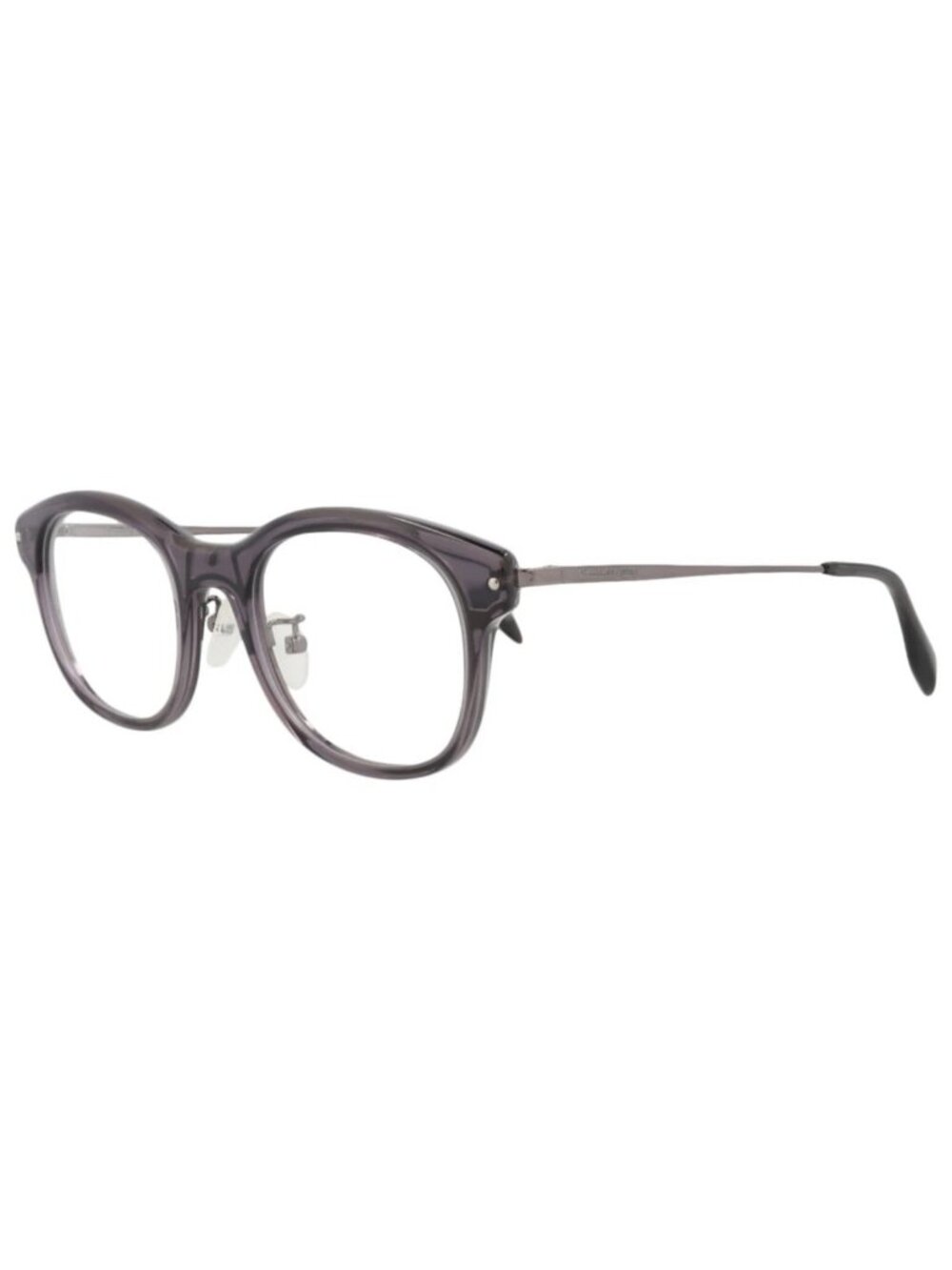 New Alexander McQueen Women's Eyeglasses Round Oval Acetate Frame Mens Grey Ey